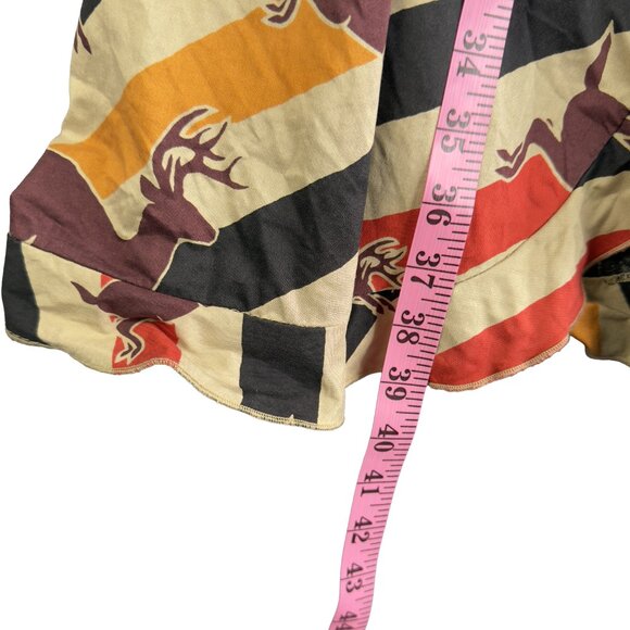 LL BEAN  Diag. Stripe Deer Wrap Midi Dress  Abstract Animal Print, Tie‑Waist, 4 - Picture 6 of 6